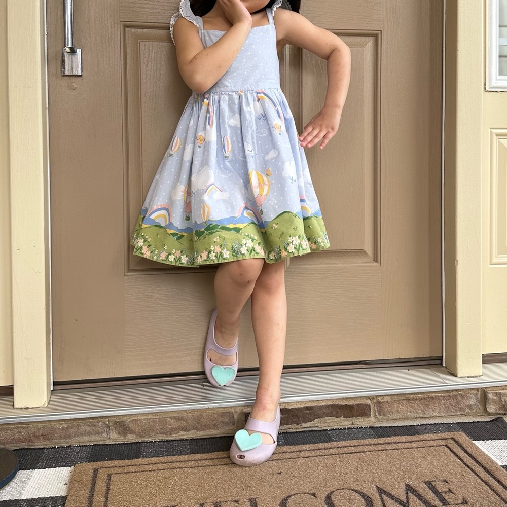 Cynthia Rowley Toddler Dress with Rainbows and Hot Air Balloons
